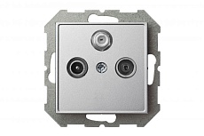 ТВ-розетка оконечная TV/R/SAT Liregus Epsilon серебро 28-1825 3