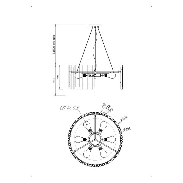 Подвесная люстра Maytoni Coliseo MOD136PL-06BS Фото № 3