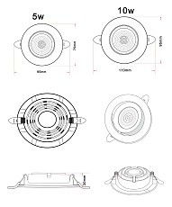 Встраиваемый светодиодный светильник Zortes RAIZ ZRS.57796.10 2