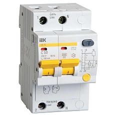 KARAT Дифференциальный автомат АД12 2P 50А 100мА тип AC IEK MAD10-2-050-C-100