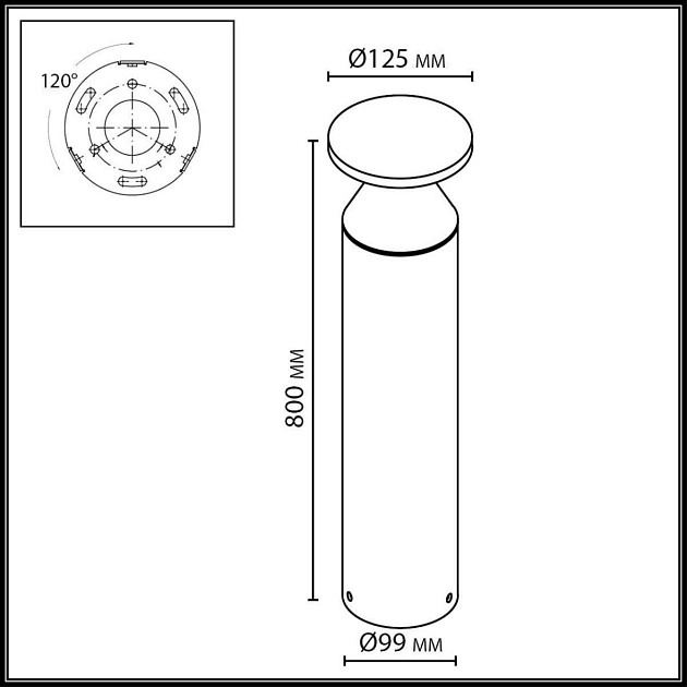 Ландшафтный светильник Odeon Light NATURE 7119/12GLA изображение 2 Ландшафтный светильник Odeon Light NATURE 7119/12GLA Фото № 2