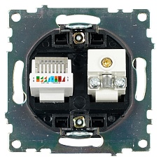 Розетка телевизионная TV + компьютерная RJ-45 Stekker Катрин GLS00-7106-05 черная 49182 1