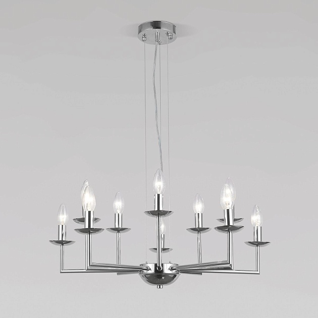Подвесная люстра Eurosvet Cariso 60150/10 хром изображение 1 Подвесная люстра Eurosvet Cariso 60150/10 хром Фото № 1