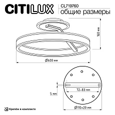 Потолочная светодиодная люстра Citilux Дуэт CL719760 1