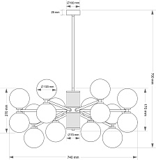 Подвесной светильник KUTEK ERBA ERB-ZW-8(BN/3)BB 2