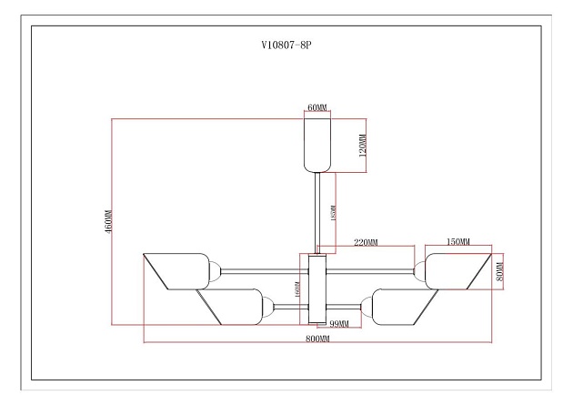 Потолочная люстра Moderli Avery V10807-8P изображение 2 Потолочная люстра Moderli Avery V10807-8P Фото № 2
