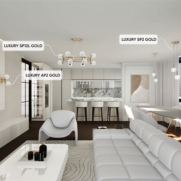 Подвесная люстра Crystal Lux Luxury SP12L Gold изображение 6 Подвесная люстра Crystal Lux Luxury SP12L Gold Фото № 6