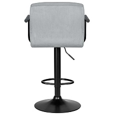 Стул барный DOBRIN KRUGER ARM BLACK (серый велюр (MJ9-75)) 5011_BlackBase-LM KRUGER ARM BLACK 1