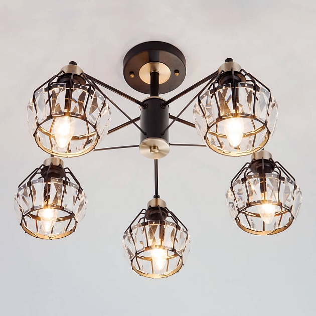 Потолочная люстра Eurosvet 70075/5 черный Фото № 4