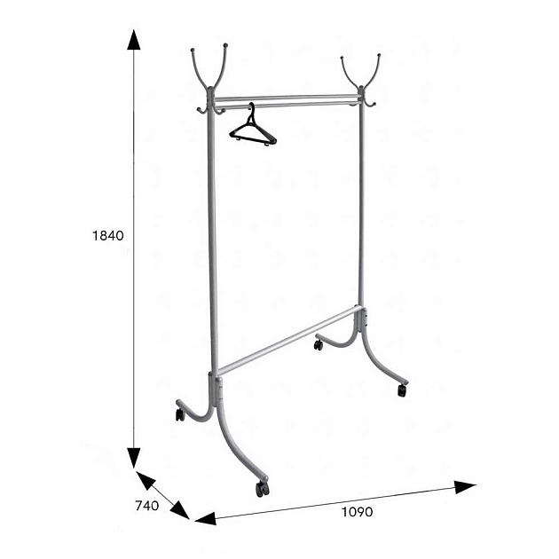 Гардеробная вешалка на колесах Мебелик М 13 005430 Фото № 3