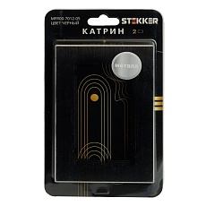 Рамка  2-местная (без перемычки), металл, STEKKER, MFR00-7012-05, серия Катрин, черный 50032 5