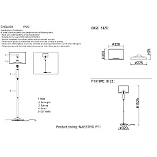 Торшер Crystal Lux Maestro PT1 Chrome 1