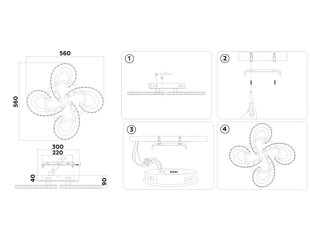 Потолочная светодиодная люстра Ambrella light Acrylica Ice FA1702 изображение 4 Потолочная светодиодная люстра Ambrella light Acrylica Ice FA1702 Фото № 4