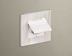 Комплект механизма электрической розетки AMBRELLA VOLT ALFA Белый глянец с/з с шторками и крышкой IP44 QUANT (AP1080, VM141) MA108010 2