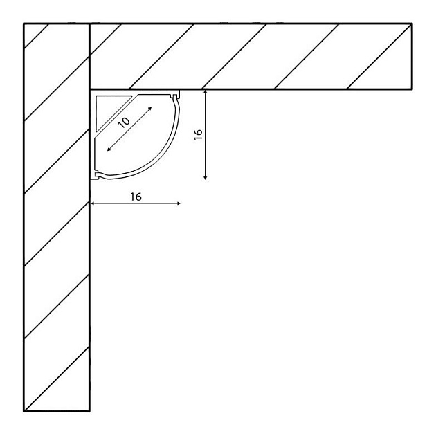 Профиль с рассеивателем SWG SF-1616 000086 изображение 2 Профиль с рассеивателем SWG SF-1616 000086 Фото № 2