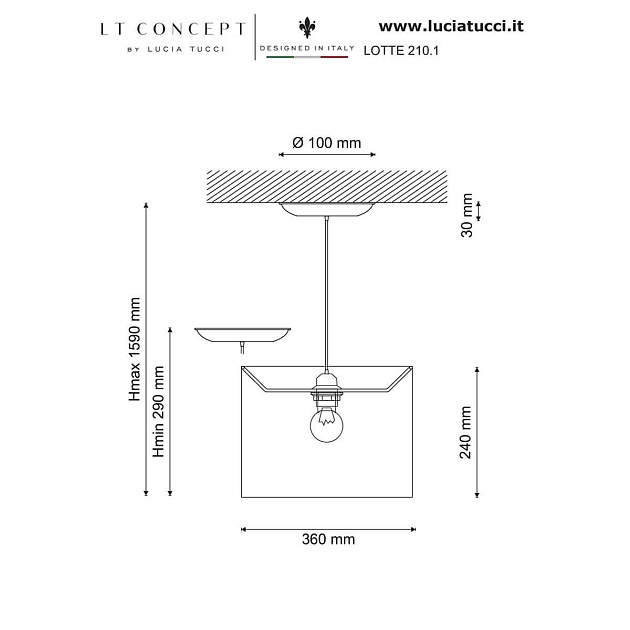 Подвесной светильник Lucia Tucci Lotte 210.1 Фото № 2