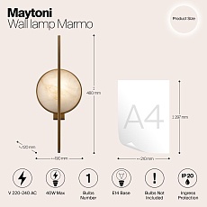 Бра Maytoni Marmo MOD099WL-01G 1