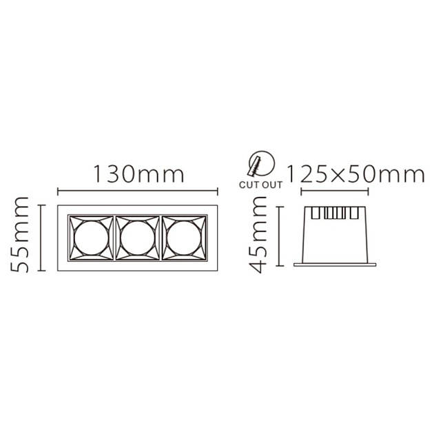 Встраиваемый светодиодный светильник Fiberli XL003-3T 12130302 Фото № 2