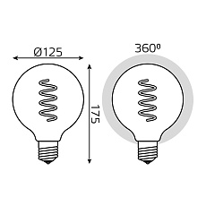 Лампа светодиодная филаментная Gauss E27 6W 2400K золотая 158802008 2