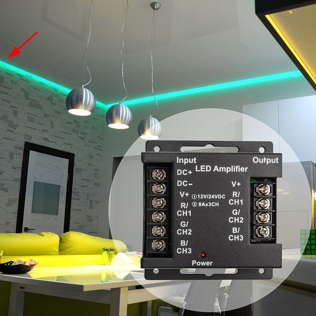 Усилитель RGB Apeyron 12/24V 04-04(288) изображение 8 Усилитель RGB Apeyron 12/24V 04-04(288) Фото № 8