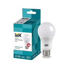 Лампа светодиодная IEK E27 15W 4000K матовая LLE-A60-15-230-40-E27