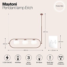 Подвесной светильник Maytoni Erich MOD221PL-03BS 2