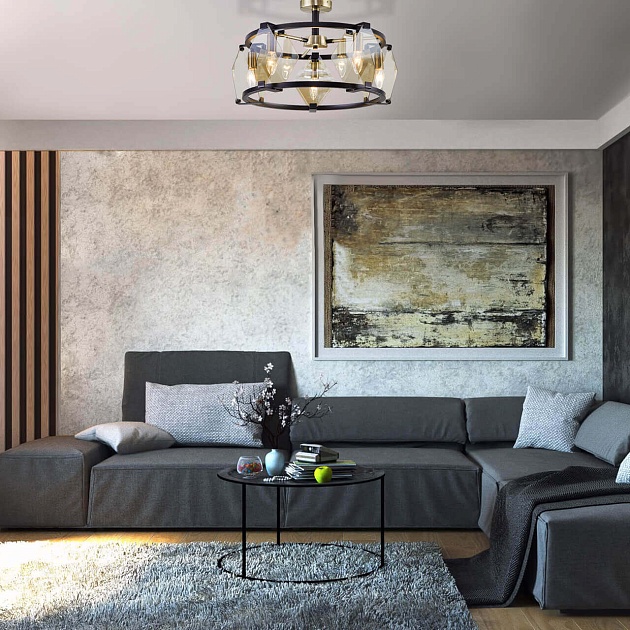 Потолочная люстра Eurosvet Aragon 60126/8 черный Smart изображение 4 Потолочная люстра Eurosvet Aragon 60126/8 черный Smart Фото № 4