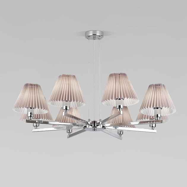 Подвесная люстра Eurosvet Peony 60136/8 хром/серый Фото № 1
