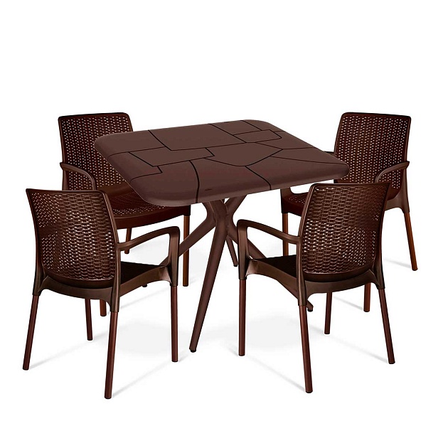 Обеденная группа Sheffilton SHT-DS140 коричневый 4205524401 изображение 1 Обеденная группа Sheffilton SHT-DS140 коричневый 4205524401 Фото № 1