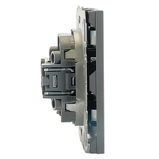 Розетка компьютерная 1-местная RJ-45 (механизм), STEKKER, серия Эмили, RST00-5117-05, черный уголь, soft touch 49847 3