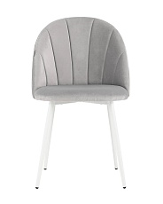 Кухонный стул Stool Group Логан велюр светло-серый белые ножки AV 413-B24-02 1