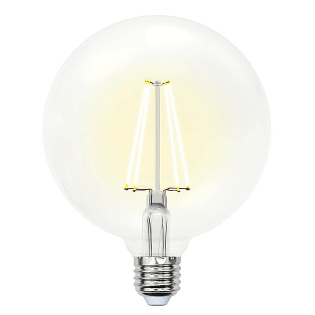 Лампа светодиодная филаментная Uniel E27 10W 3000K прозрачная LED-G125-10W/WW/E27/CL PLS02WH 10534 Фото № 1