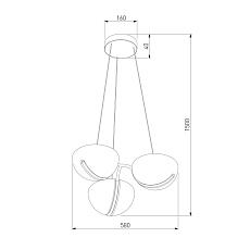 Подвесная светодиодная люстра Eurosvet Emisfero 50083/3 LED золото 5