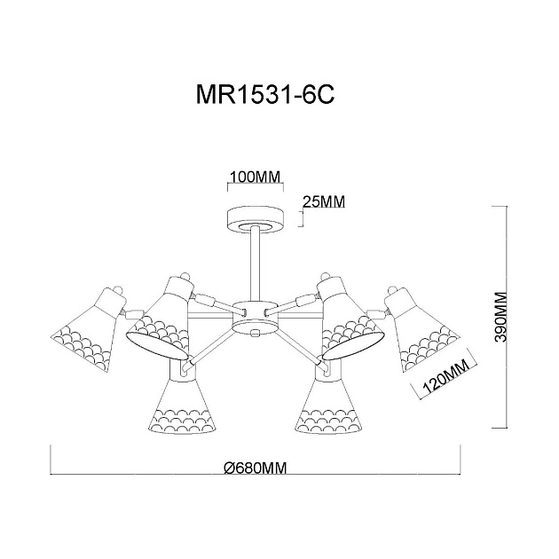 Потолочная люстра MyFar Chilly MR1531-6C Фото № 2
