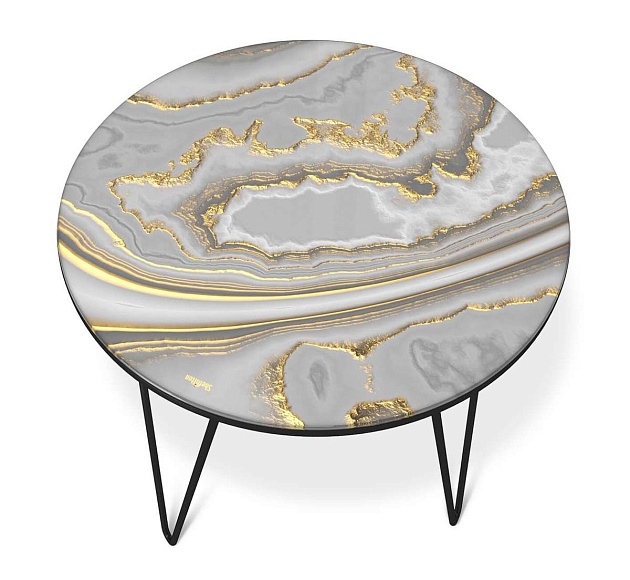 Журнальный стол Sheffilton SHT-CT27 золотистый пепел/черный муар 4007482111 Фото № 3