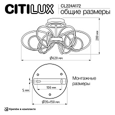 Потолочная светодиодная люстра Citilux Salma Smart CL224A172 2