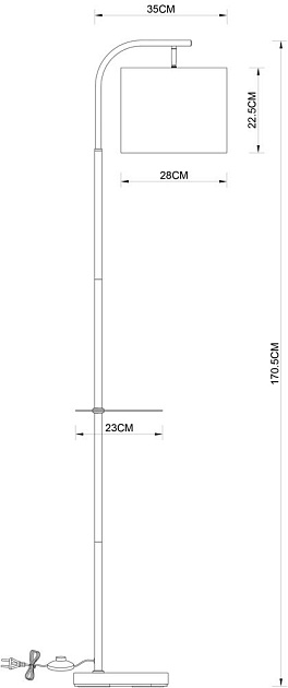 Торшер Arte Lamp Connor A4053PN-1BK Фото № 2