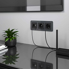 Розетка Werkel TV/RJ-45 6 кат черный матовый W1181308 4690389174483 1