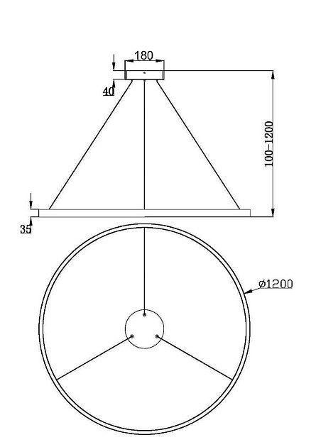 Подвесной светодиодный светильник Maytoni Rim MOD058PL-L65BSK изображение 6 Подвесной светодиодный светильник Maytoni Rim MOD058PL-L65BSK Фото № 6