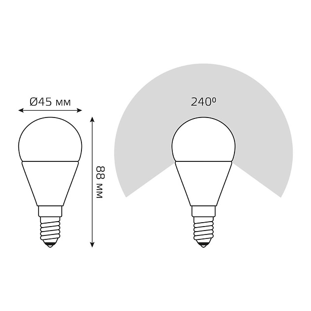 Лампа светодиодная Gauss E14 6.5W 3000K матовая 105101107 Фото № 6