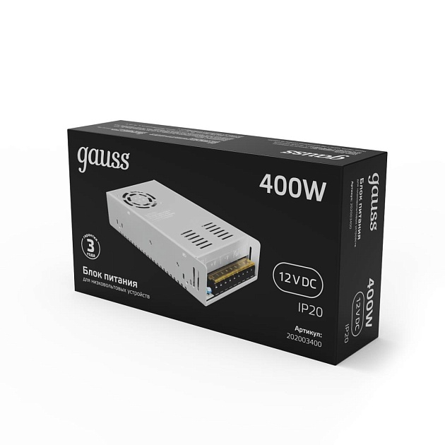 Блок питания Gauss Led Strip PS 12V 400W IP20 40A 202003400 Фото № 2