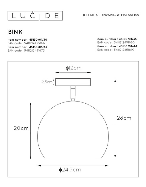 Спот Lucide Bink 45150/01/35 Фото № 2