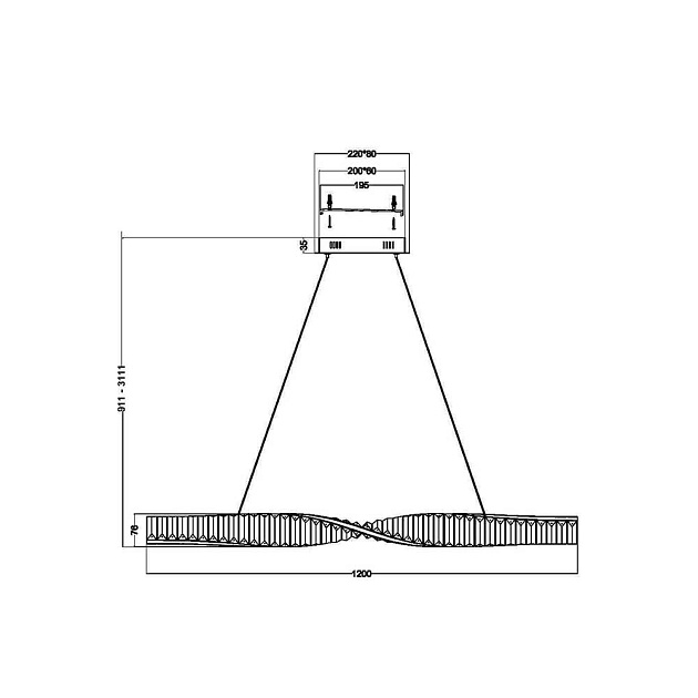Подвесной светодиодный светильник Maytoni Krone P097PL-L36BS3K Фото № 6