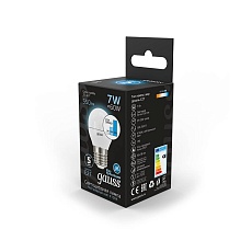 Лампа светодиодная диммируемая Gauss E27 7W 4100K матовая 105102207-S 3