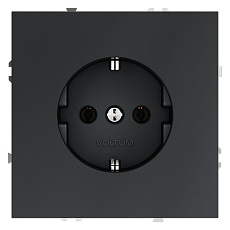 Розетка встраиваемая Voltum S70 с заземлением 16А, (графит) VLS040107