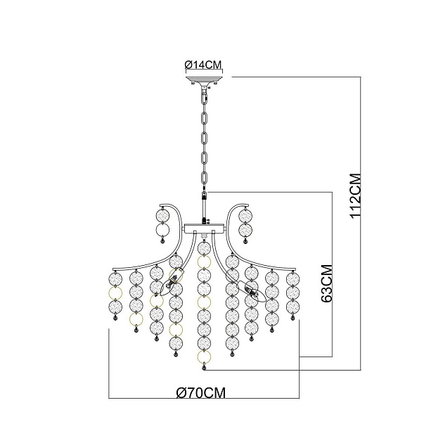 Подвесная люстра Arte Lamp Pipirima A4089LM-8AB Фото № 2