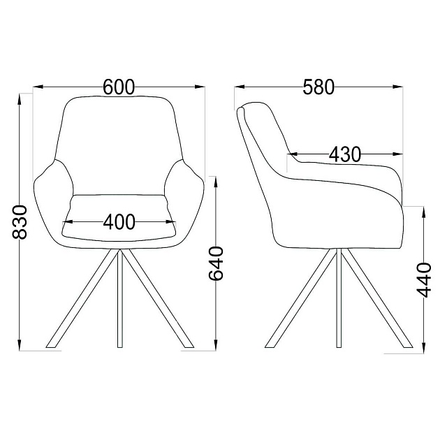 Поворотное кресло AksHome Virginia темно-серый, ткань 70487 Фото № 2
