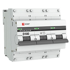 Автоматический выключатель 3P 100А (D) 10kA ВА 47-100 EKF PROxima mcb47100-3-100D-pro