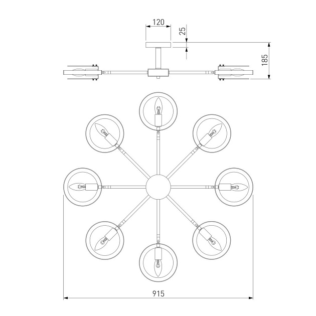 Потолочная люстра Eurosvet Gallo 70121/8 белый изображение 2 Потолочная люстра Eurosvet Gallo 70121/8 белый Фото № 2