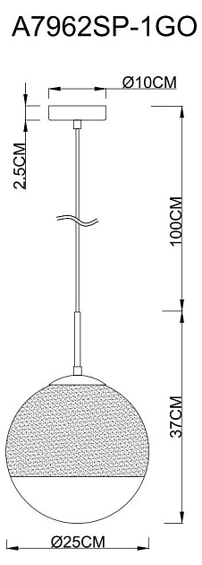Подвесной светильник Arte Lamp Jupiter Gold A7962SP-1GO Фото № 3